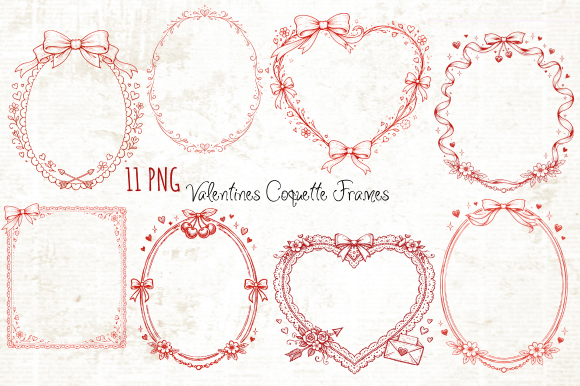 Download Valentines Coquette Frames PNG - Valentine Collection