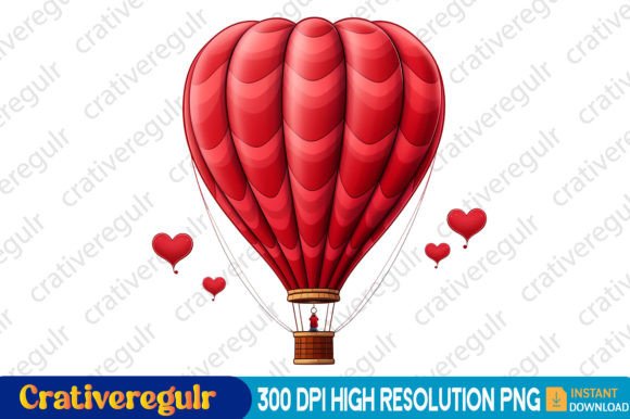 Download Valentines Hot Air Balloon Clipart - Valentine Collection