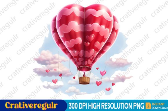 Download Valentines Hot Air Balloon Clipart - Valentine Collection