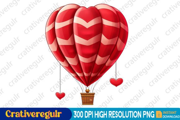 Download Valentines Hot Air Balloon Clipart - Valentine Collection