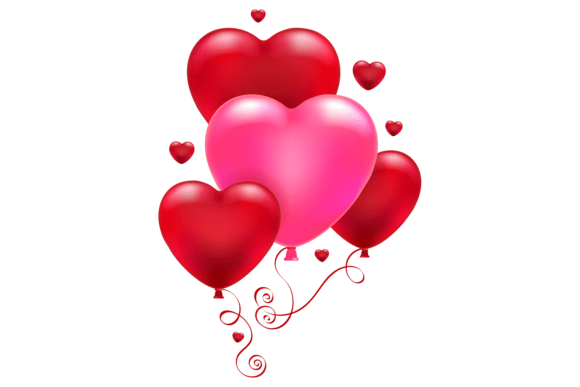 Download Valentine Balloon Bunch. Heart Shape Hol - Valentine Collection