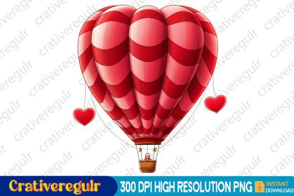 Download Valentines Hot Air Balloon Clipart - Valentine Collection