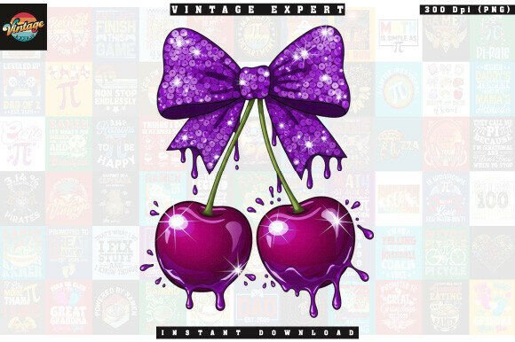 Download Glossy Purple Cherry Bow Drip Clipart - Premium Resources