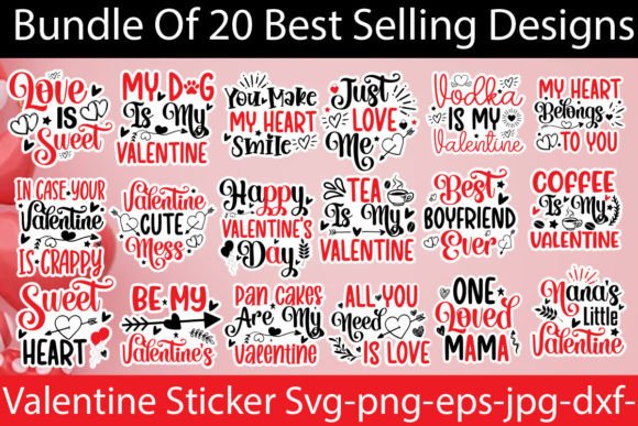 Download Valentine Sticker SVG Bundle - Valentine Collection