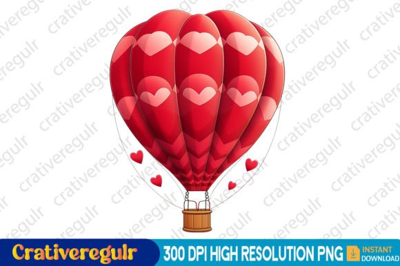 Download Valentines Hot Air Balloon Clipart - Valentine Collection